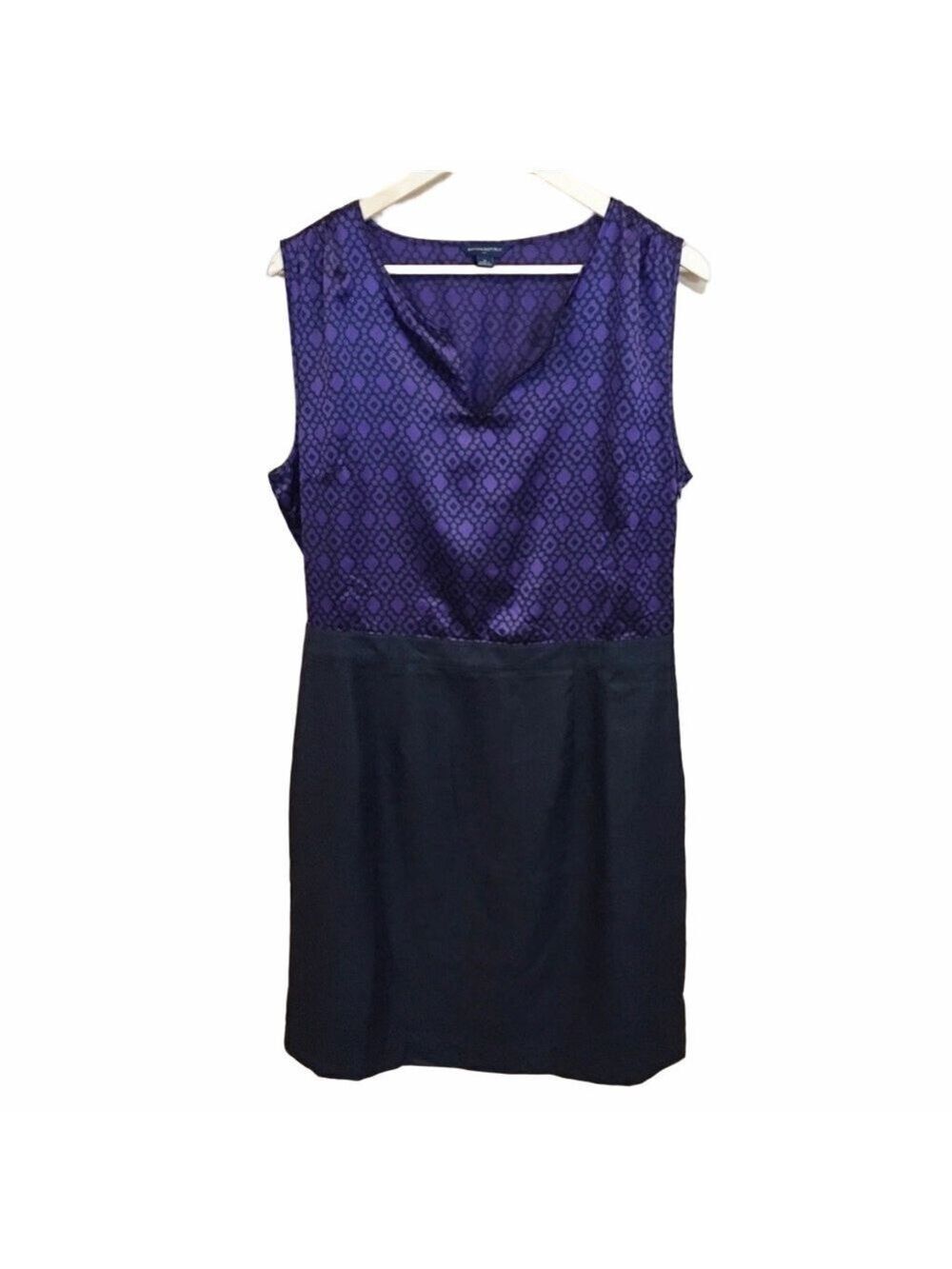 Purple Black Silky Work Dress